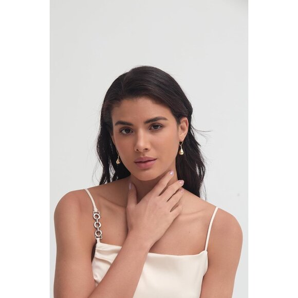 Women's 14k Gold Plated Post Waterdrop Dangle Drop Hoop Earrings Jewelry Gifts - Picture 8 of 8